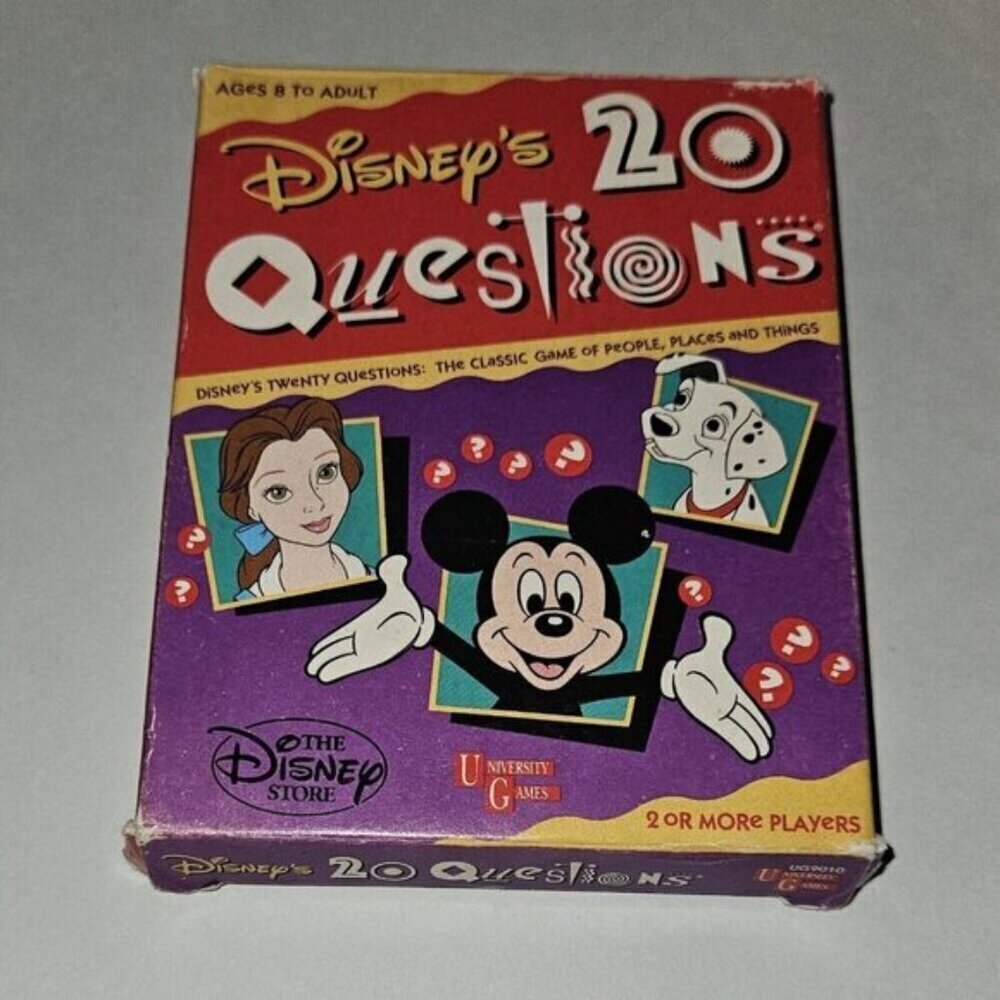 VTG Disney's 20 Questions Guessing Game Cards Characters People Place Thing 1992